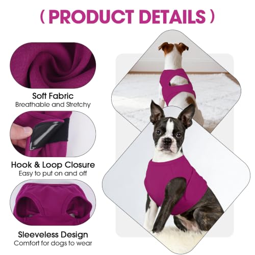 Image of BRKURLEG Dog Chest Recovery Suit After Surgery, Purple L | Dog Chest & shoulder Wound Cover, Breathable & Soft Anti-Licking Wound Vest, Not for Spay /Neuter Surgeries, Cone Alternative