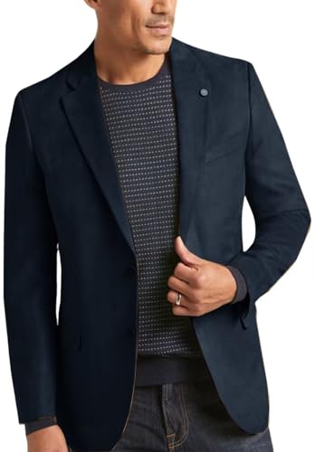 Men's Classic Single-Breasted Suede Jacket Business Slim Fit Sport Coats & Blazers4