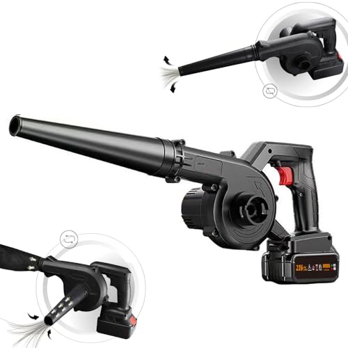 YIWEOG Soplador y Aspirador eléctrico 2 en 1 Aspirador de Mano 21V 2PCS Batería 150MPH 706CFM para soplar Hojas, Limpiar Polvo, Basura pequeña, automóvil, computadora Host