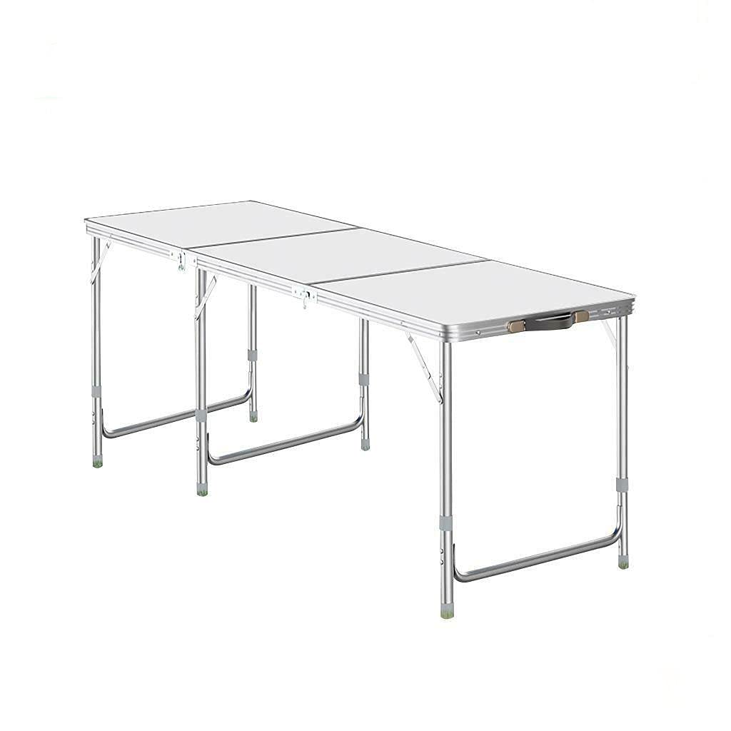 Guilty Gadgets 6FT Portable Adjustable Aluminium Alloy Folding Table Camping Outdoor Picnic BBQ
