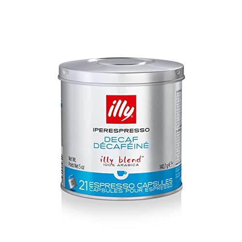 Illy Coffee, Iperespresso Capsule, Decaffeinated Medium Roast Espresso Pod, 100% Arabica Bean Signature Italian Blend, Premium Gourmet Roasted Decaf, 21 Count (Pack Of 1) #TOP2