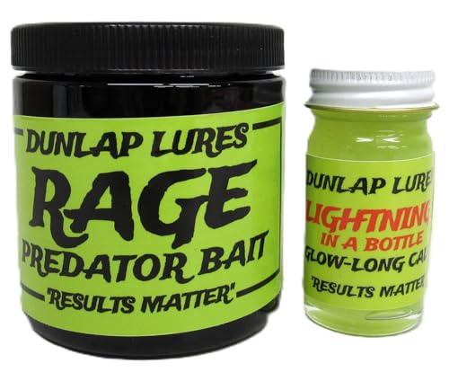 Generic Dunlap Lures Bundle Rage 8oz and Lightning in a Bottle 1oz Predator Bait and Lure