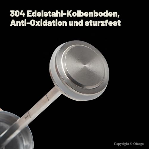 Foto von Ofargo Fleischspritze aus 304-Edelstahl, mit 4 Marinadennadeln für Holzkohlegrill, 60 ml Fassungsvermögen, E-Book mit Rezepten (PDF zum Herunterladen)