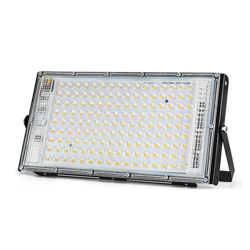 QZCX Foco Led Exterior, Luz de inundación lámpara de calle LED 150W iluminación Exterior reflector Focos LED Exterior proyector IP65 Reflector impermeable(Cold White)