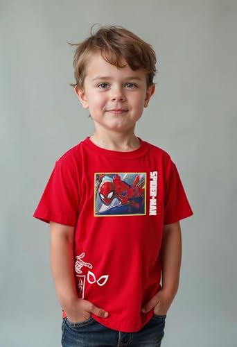 Marvel Spider-Man Holographic Art Short Sleeve Shirt, Boys Spider-Man T-Shirt for Toddlers and Kids4