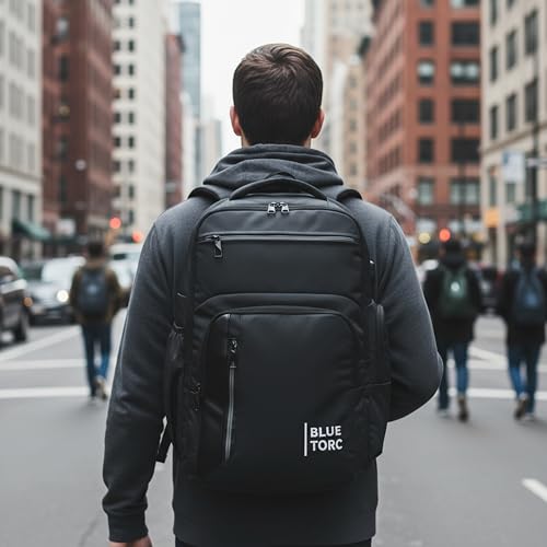 Image of Laptop Backpack 30L BTB05 | 16-Inch Laptop Bag with USB Charging | Unisex Office, College & Travel Backpack, Suitcase Opening, 1-Year Warranty - Black