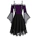 Produktbild Sannysis Mittelalter Kleidung Damen, Steampunk Gothic Kleid, Frauen Übergröße Coole Feste Bandage Unregelmäßiger Saum ärmelloses Leibchen Minikleid, Kleid Halloween Cosplay Kostüm