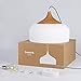 tomons Pendant Light Modern Lantern Lighting with LED Bulb, Wood Pattern Dome Minimalist Industrial Ceiling Hanging Lamp for Kitchen Island, Barn, Dining Room, Living Room, Bedroom - White