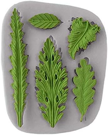 Koogel Tree Leaf Silicone Mold, Resin Mold Cake Fondant Silicone Mold Fondant Clay Mould Leaf Shape DIY Decorating Tool