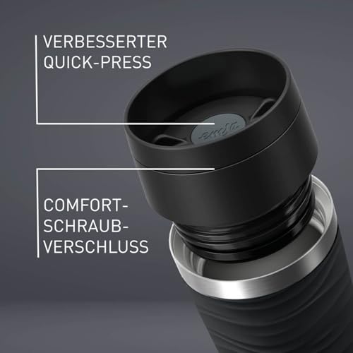 Emsa Travel Mug 360ml Wave Thermobecher, neuer Komfort-Schraubverschluss, Isolierbecher Edelstahl, 4h heiß und 8h kalt, 100% dicht… – Ansicht 6
