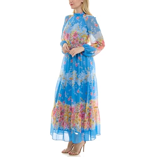Image of Maison Tara Women's Printed Long Sleeve Maxi Dress