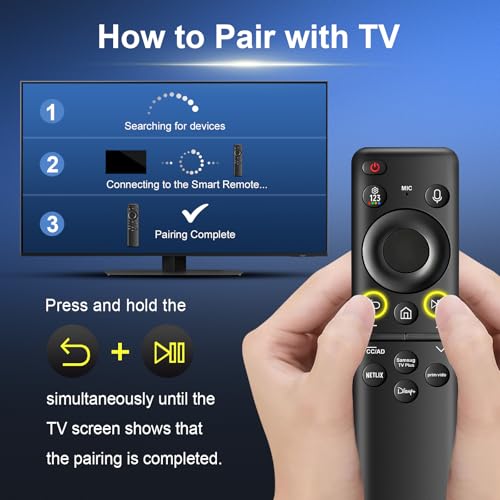 Image of BN59-01432A TM2360E Rechargeable Voice Remote for Samsung Smart TVs, Replacement for All 2021-2025 Samsung TV Remote Control with Solar Charging and Voice Search