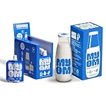 MYOM - Oat Milk Drink with Glass Bottle - Makes 6 Litres - 500ml Everday Bundle - Vegan Plant Based Oat Drink with Vitamin D3, Vitamin B12 and Iodine - Low Sugar - Dairy Free Plant-Based Milk