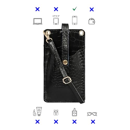 Image of Bagsy Malone Women's Small Cross-Body Phone Bag Stylish Vegan Leather Mobile Cell Phone Holder Pocket Purse Wallet Sling Bag Mini Shoulder Bags