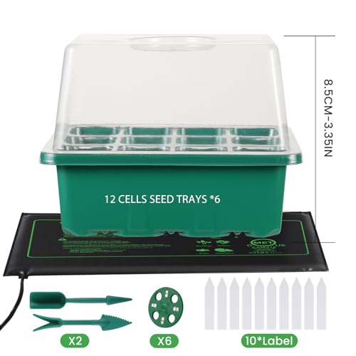Seed Starter Trays with Grow Lights and Heat Mat, 72 Cells Seed Starter Kit with Lights, 3 Lighting Mode, 4 Timing Set, Germination Kit for Seed Starting Trays with High Humidity Control Domes by Adawook - Image 4