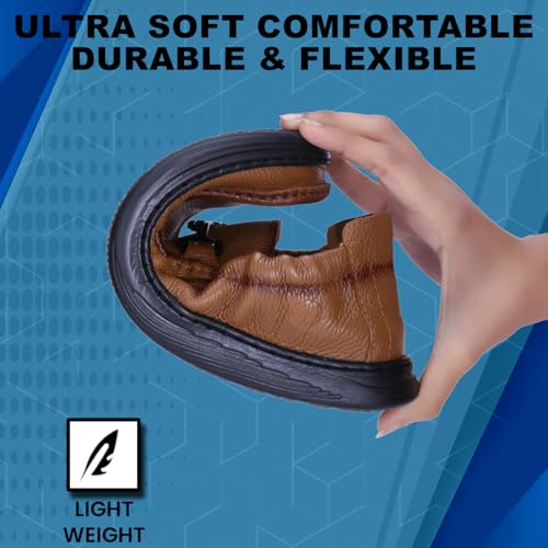 Image of DOCTOR EXTRA SOFT Classic Genuine Leather Formal Shoes for Men with Memory Foam Cushion| Ultra Lightweight & Comfortable|Stylish & Flexible|Parties,Occasions,Office,Wedding,Casual|Black Slip On D-805