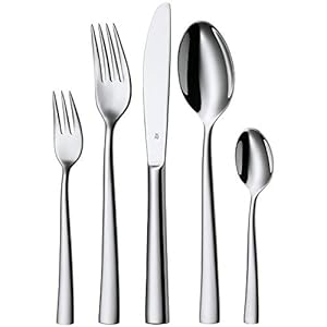 WMF Philadelphia Besteck Set 6 Personen, 30 teilig, Monobloc-Messer, Cromargan Edelstahl poliert, glänzend…