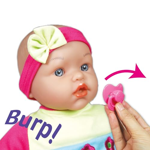 Muñeca bebé interactiva de 15 pulgadas con accesorios miniatura 5