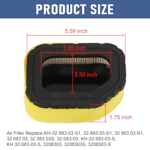 RADHLBNIU KH-32-883-03-S1 Air Filter Replacement For Kohler SV710 SV715 SV720 SV725 SV730 SV735 SV740 SV810 SV820 SV830 20-27HP Engine, Include Oil Filter Fuel Pump