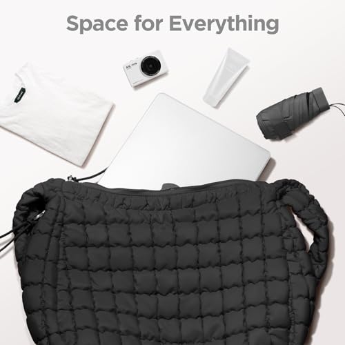 Puffer Tote Bag for Women Large Quilted Tote Bag Quilted Carryall Bag Soft Puffy Crossbody Bag Hobo Handbags Puff Purse — view 5