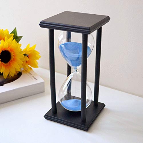 45 Minute Sand Timer - Wood Sand Timer For Kitchen, Office, School And Decorative Use - Blue Color Sand #TOP1