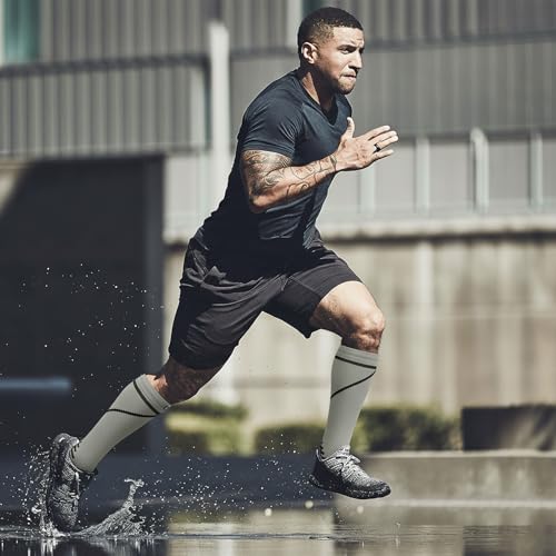 Image of fenglaoda 8 Pairs Compression Socks for Men & Women 20-30 mmHg Knee High Nurse Pregnant Running Medical and Travel Athletic