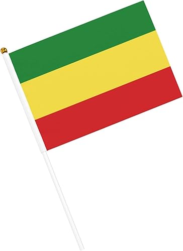Miniatura 3 de Mini bandera de mano pequeña bandera etíope bandera de jardín bandera vertical bandera de palo redondo banderas nacionales de país, suministros de