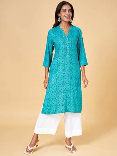 Image of Rangmanch by Pantaloons Women's Rayon Regular Kurtas