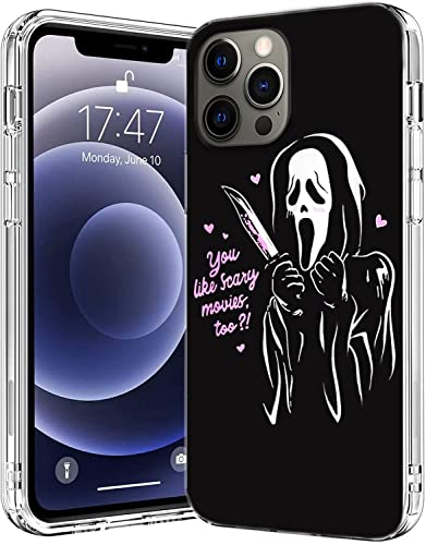 Wogehote Compatible With Iphone 12/12 Pro Case Ghost Horror Face Scream You Like Scary Movies Too Halloween Boyfriend Soft Tpu Protective Silicone Phone Cover #TOP1