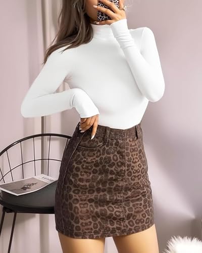 Image of Mangopop Women' Long Sleeve Ribbed Bodysuit Jumpsuits