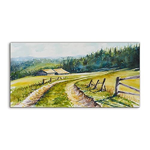 Tableau en Verre Salon Watercolors Landscape 100x50cm Deco