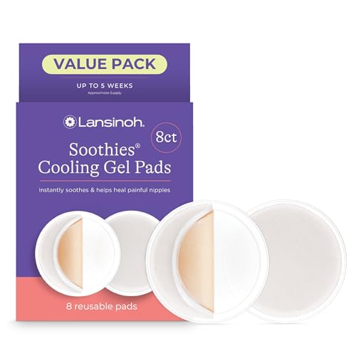 Image of Lansinoh Soothies Cooling Gel Pads for Nursing, Baby & Postpartum Essentials, Reusable Breastfeeding Gel Pads for Sore Nipples, Cooling Relief Pads, 4 Count (Pack of 2)