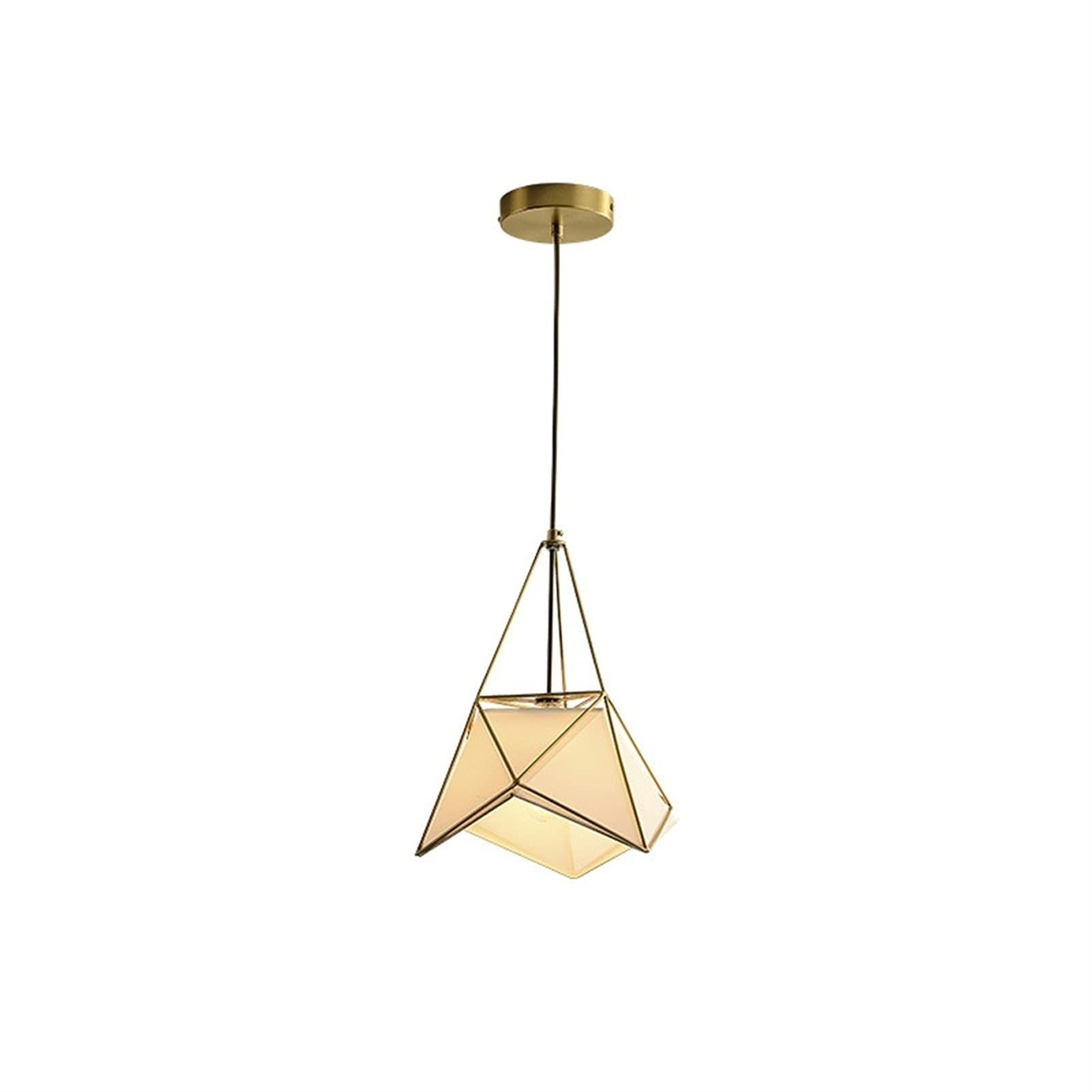 Plafonnier moderne simple en cuivre, suspensions rétro loft - 8