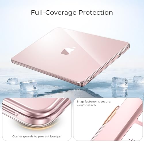 Image of EooCoo Case Compatible with MacBook Neo 13 inch 2026 Model A3404 with A18 Pro chip, Lightweight Hard Shell Scratch Resistant Protective Cover, Crystal Blush