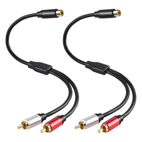 Divisor RCA Y Splitter Soshine Conectores Chapados en Oro para Audio de Alta Fidelidad Sin Ruido