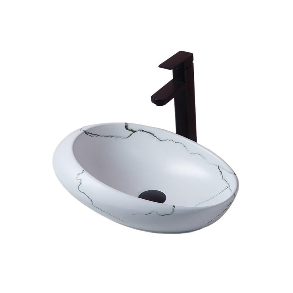 Z4t8m2k6g5 One Color Countertop Bathroom Vessel Small Bathroom Sink 48 * 31 * 13.5Cm Vessel For Powder Room Cloakroom Saving Design White Ceramic Wash Basin Cloakroom Sink