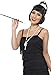 Produktbild Smiffys Damen 20er Jahre Flapper Kit, Perücke, Stirnband, Halskette und Zigarettenhalter, Schwarz, One Size, 33551