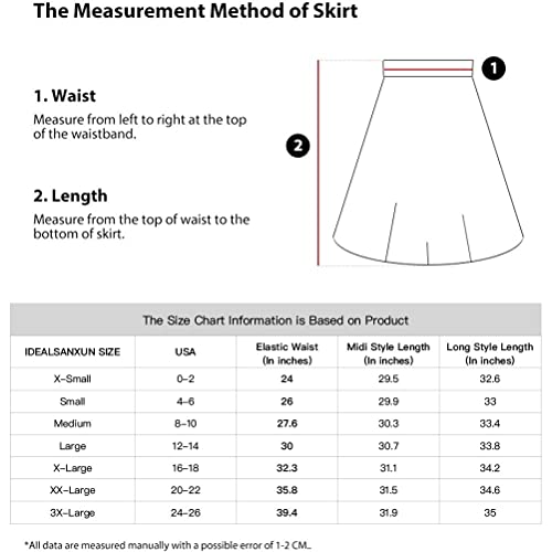 Idealsanxun ISX0438/2-BLACK&WHITE-L Fall Skirts For Women 2024 Midi Length High Waisted A Line Pleated Tweed Work Business Black Skirt thumb #3