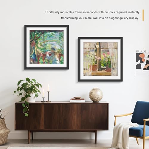 Image of Picrit 24x24 Black Poster Frame Set of 7, Square Gallery Picture Frames