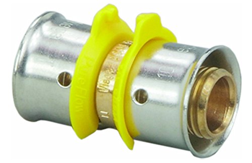 Image of VIEGA 83065 Pureflow Bronze Pex Press Coupling with 1 inch x 1-1 /4 inch Press x Press (3-Pack)