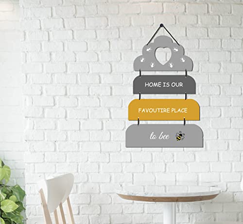 Image of EXPLEASIA Decorative Wall Hanging Wooden Decoration Item for Home Office Living Room Bedroom Decoration Items Home Decor Gift Items (Home is our)