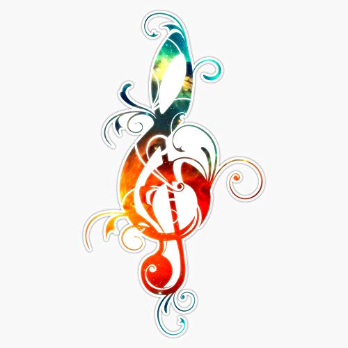 EMC Graphics Love Music, Clef, Treble Clef, Musician, Festival, Choir, Band Vinyl Waterproof Sticker Decal Car Laptop Wall Window Bumper Sticker 5"