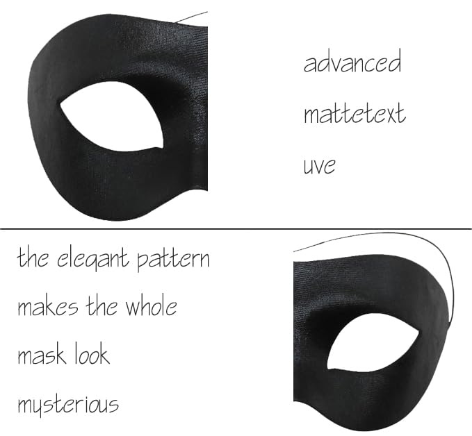 MZinge Masquerade Mask for Couple Men Venetian Mask for Halloween Lace Masque Costume Eyemask Party Prom Ball Mardi Gras (color black) - Image 3