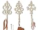 Shabby Chic Cast Iron Decorative Wall Hooks - Rustic - Antique - French Country Charm - Large Decorative Hanging Hooks - Set of 3 - Screws and Anchors for Mounting Included