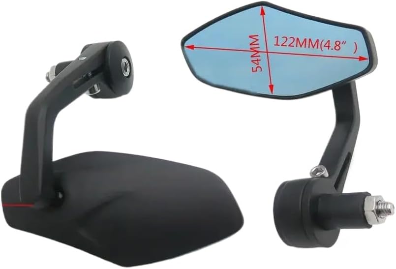 Motorcycle Polygon Mirrors 7/8 Inch 1 Inch Diameter Handlebar