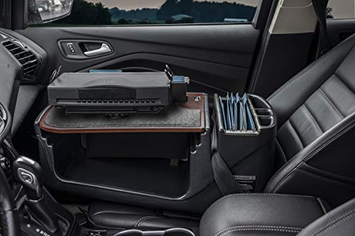 Image of AutoExec AE-FMEF-PS-21M Efficiency FileMaster Car Desk for Your Vehicle Workstation and Mobile Office, Mahogany with Printer Stand | Vehicle Workstation, Mobile Office, Printer Stand