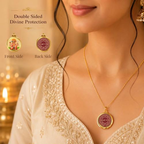 Image of DIVINITI 24K Gold Plated Double-Sided Religious Pendant with Premium Gift Box, Spiritual Locket for Men & Women, Devotional Jewellery for Gifting & Everyday Wear
