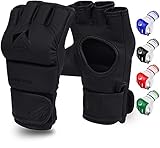 Design professionnel en D : Ces mma training gloves offrent une paume ouverte en D et un pouce ouvert pour une liberté de mouvement et une dextérité optimales lors des combats. Ils permettent également à l'air de circuler et gardent vos mains sèches et aérées. La fermeture auto-agrippante rapide assure un ajustement sûr et optimal pour le combat et le sac de frappe.