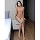 BESYFAY Herren 8 Den Langarm Nahtlos Nylon Bodystocking Hohe Kragen Öl Glänzend GanzköRper Strumpfhose mit Penishülle