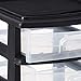 HOMZ 2-Pack Drawer Tower, 5-Tier Clear Plastic Storage Organizer Unit, Black Frame - Multi-Purpose Container Drawers for Bedroom, Bathroom, and Office Organization